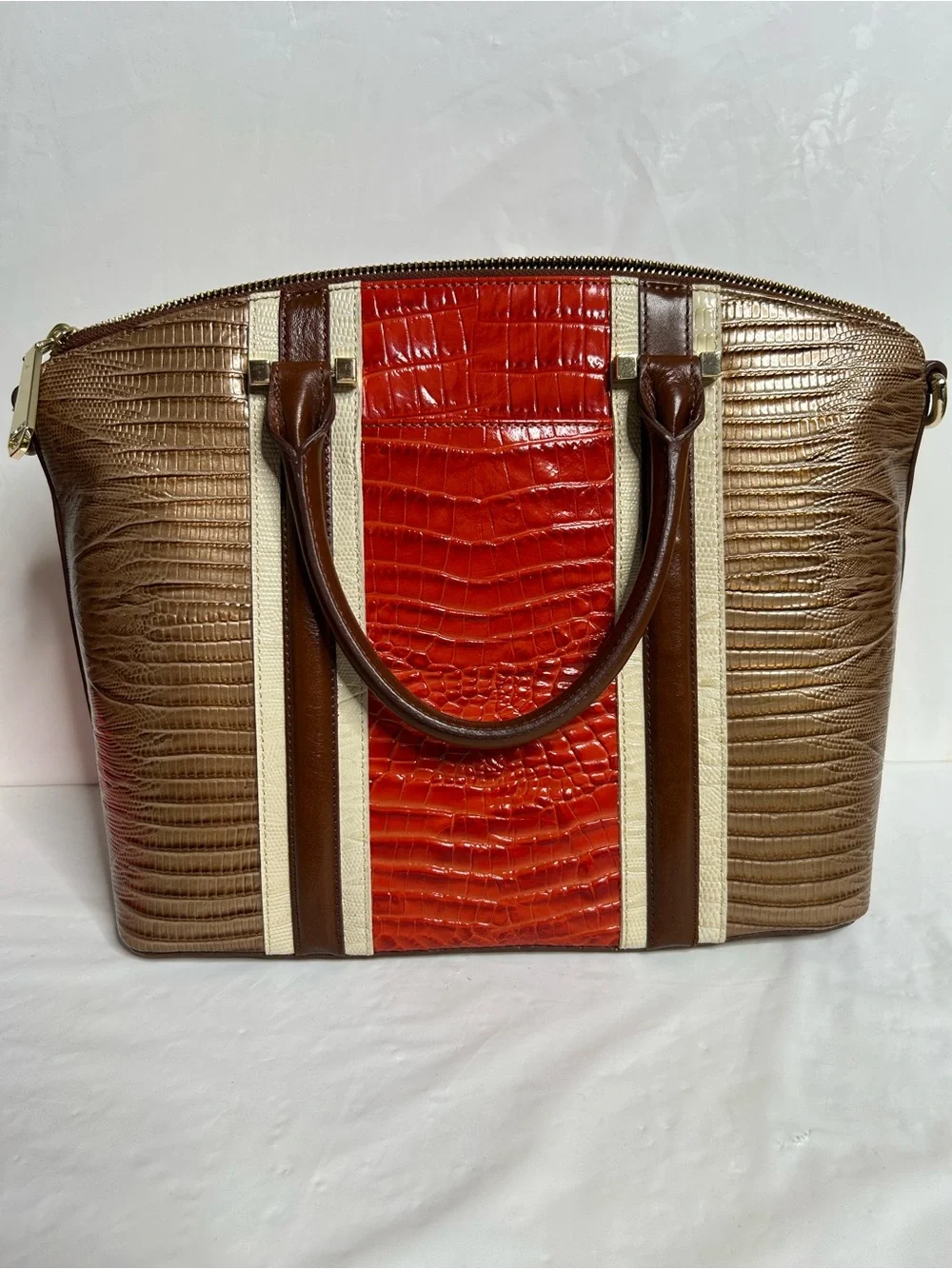 Brahmin Duxbury Cabana Vertical Vineyard Satchel and Checkbook Wallet Set